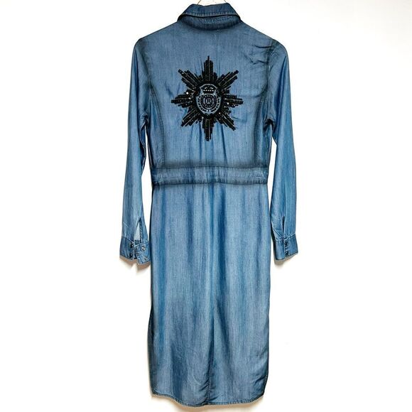 Authentic Razzo Brazillian 100% Modal Bezazzled snap front Dress Sz 38 US 8 - Picture 2 of 10